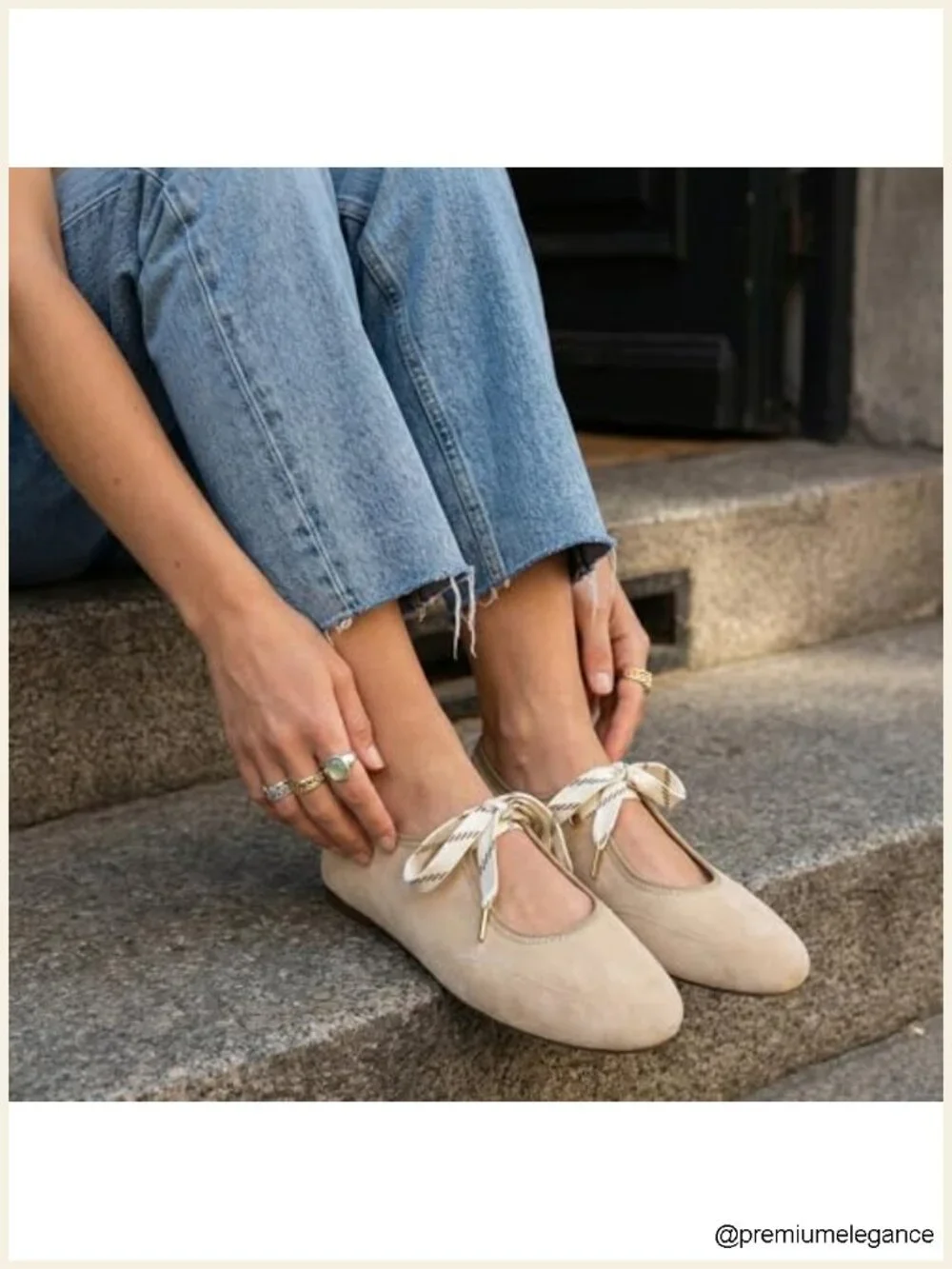 Lace Up Round Toe Ballet Flats Women Cute Slip On Mary Jane Soft Ballerina